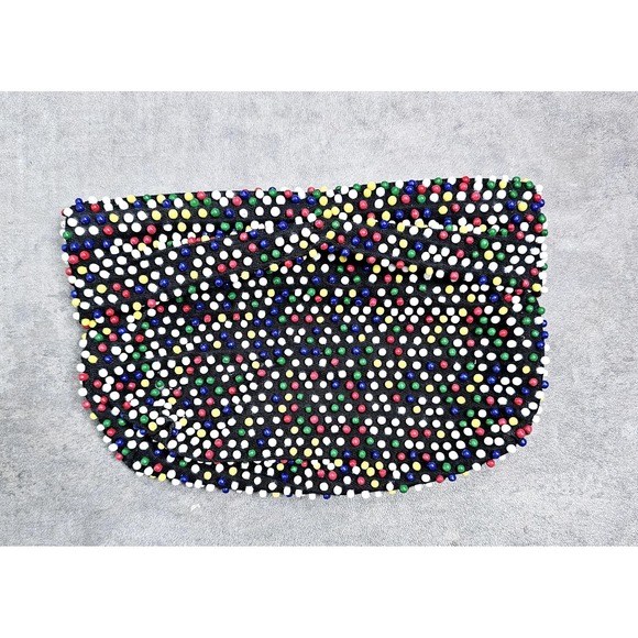 Source Unknown Handbags - Vintage 1940s Beaded Purse, Clutch, Caviar Candy Dots, Multicoloured